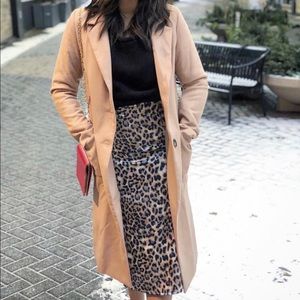 Leopard print satin skirt